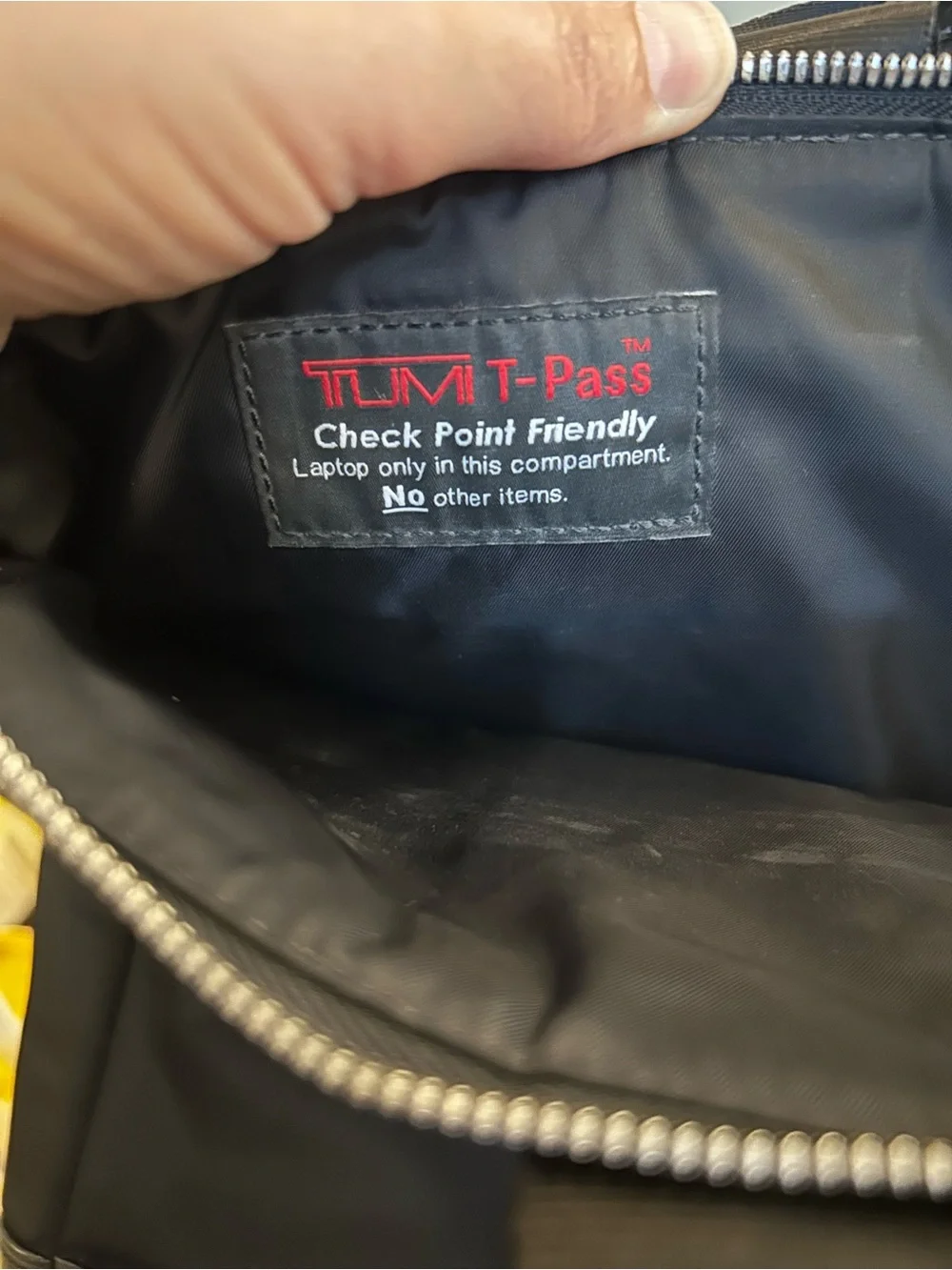 Tumi T-Pass Voyager Black Nylon Laptop Briefcase with Leather Accents As Is